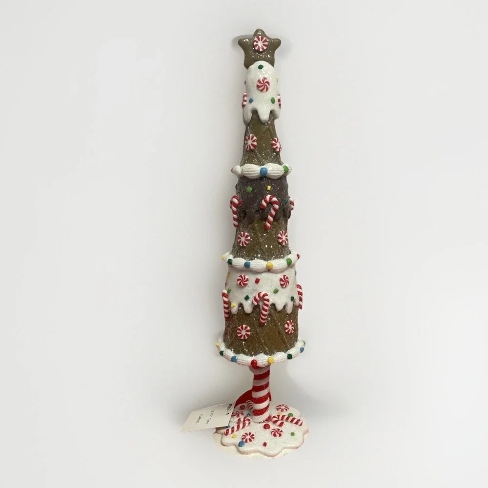 Gerson International 15.75 Gingerbread Candy Christmas Tree Decor 2548050 New